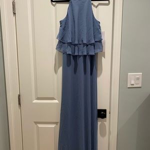 NWT Bill Levkoff high beck bridesmaid dress in slate